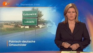 ZDF-Beitrag über polnisch-deutsche Ortsschilder